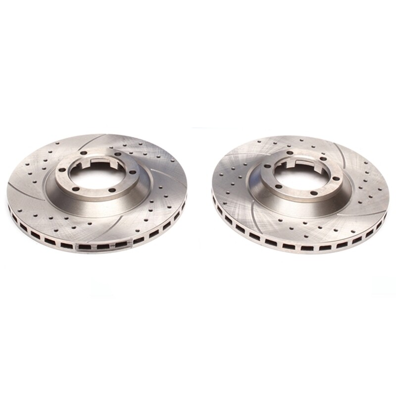 2X Dischi Sportivi Autoventilati Anteriori Baffati Forati Mitsubishi Galloper / Hyundai GalloperII
