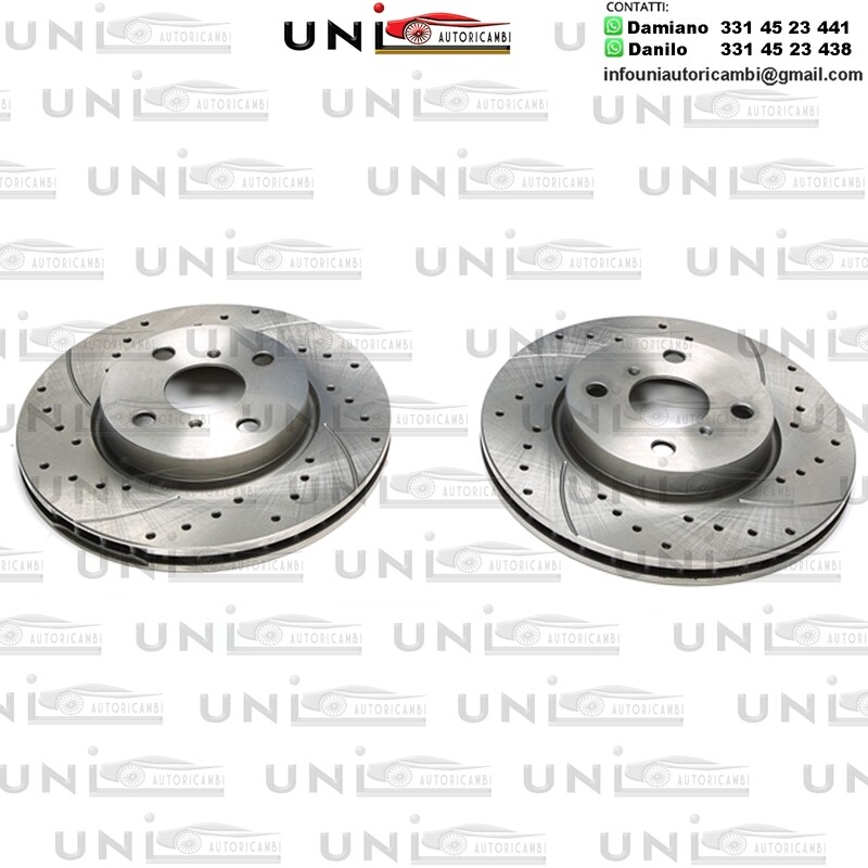 2X Dischi Sportivi Autoventilati Anteriori Baffati Forati Daihatsu Charade / Toyota Yaris