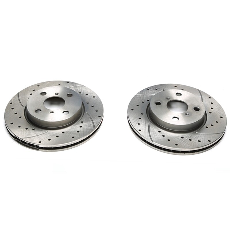2X Dischi Sportivi Autoventilati Anteriori Baffati Forati Daihatsu Charade / Toyota Yaris