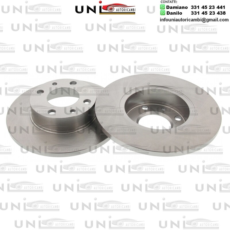 2 Disco freno NORMALI ANTERIORI FIAT 124 / 125 / 132 / 147 / 850 / 900 / ARGENTA / FIORINO / PANDA / REGATA / UNO / LANCIA A 112 / DELTA / PRISMA / Y10 / SEAT FURA / IBIZA / MALAGA / RONDA / TERRA
