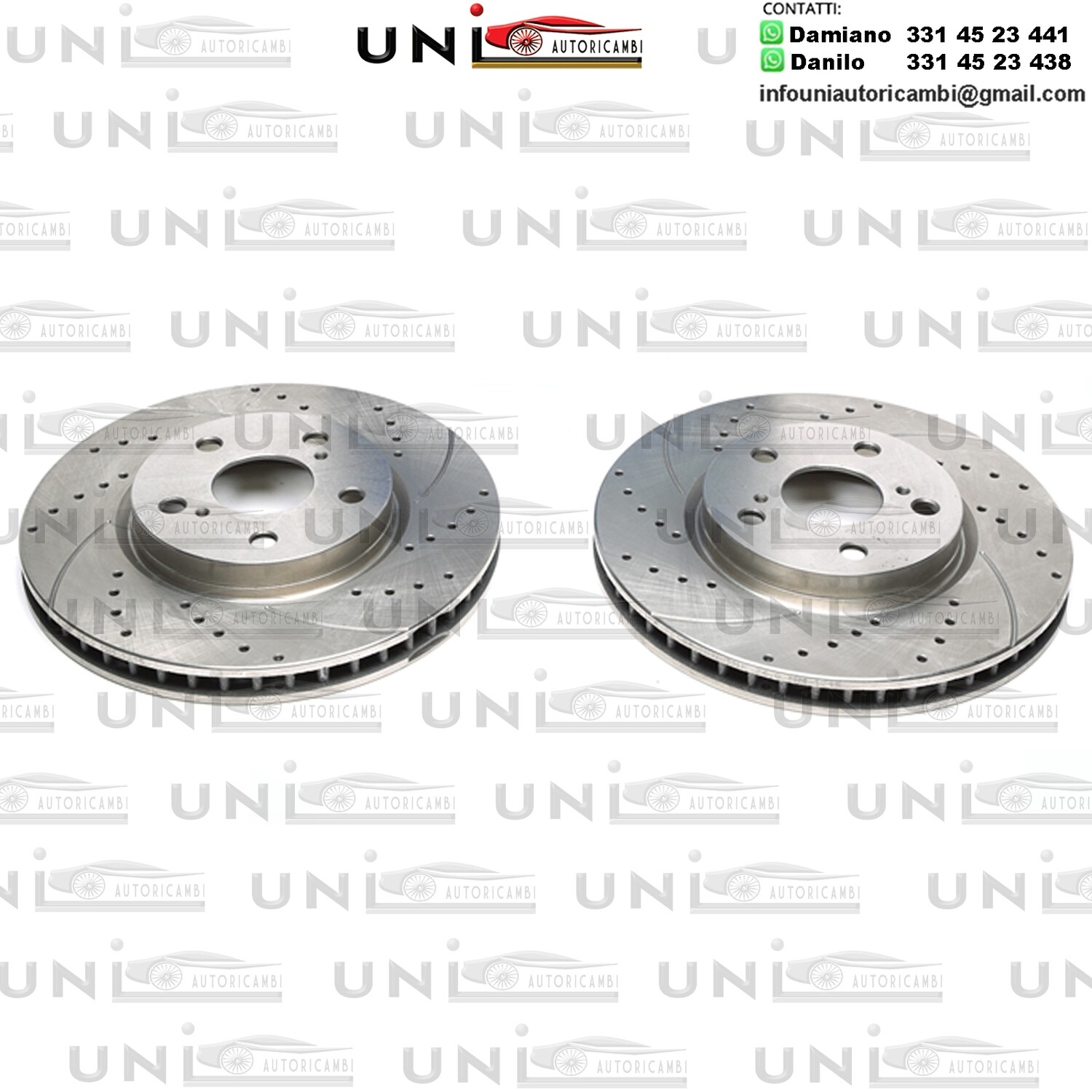 2X Dischi Sportivi Autoventilati Anteriori Baffati Forati Lexus IS II / Lexus IS III / Lexus IS Cabrio