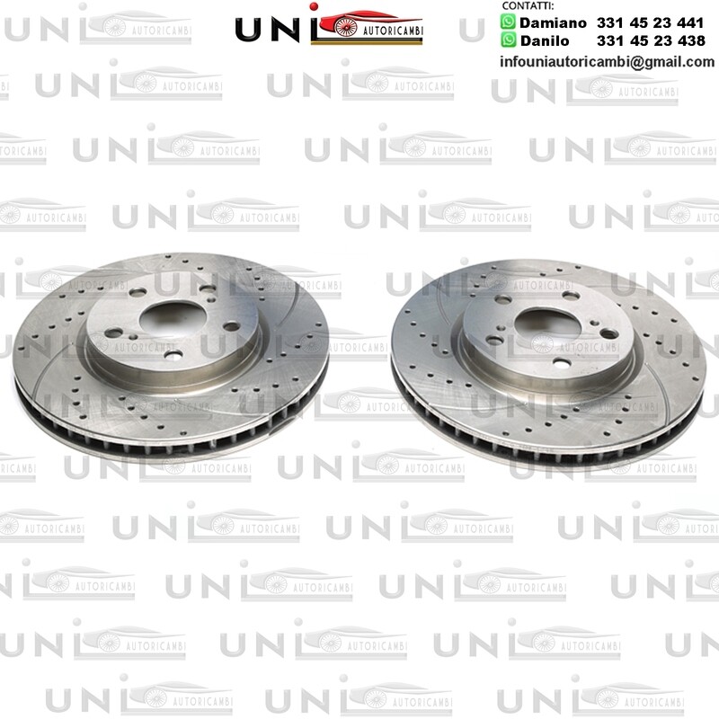 2X Dischi Sportivi Autoventilati Anteriori Baffati Forati Lexus IS II / Lexus IS III / Lexus IS Cabrio