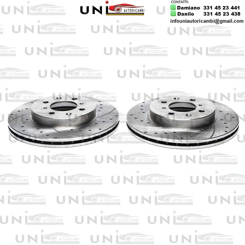 2X Dischi Sportivi Anteriori Honda Civic IV /V/VI/VII/VIII/CRX II/III/Jazz III/ MG ZR/ Rover 25/40/200/400/45/Streetwise