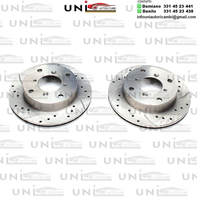 2X Dischi Sportivi Autoventilati Anteriori Baffati Forati Subaru Justy II / Suzuki Alto / Swift I / Swift II Schrägheck / Swift II Stufenheck