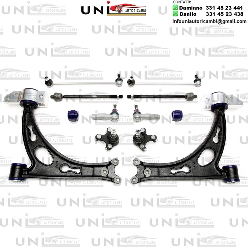 4 bracci Anteriori Rinforzati in Poliuretano TA Technix Braccio trasversale con boccole in PU VW Golf V + VI / AUDI / SEAT / SKODA / Vw