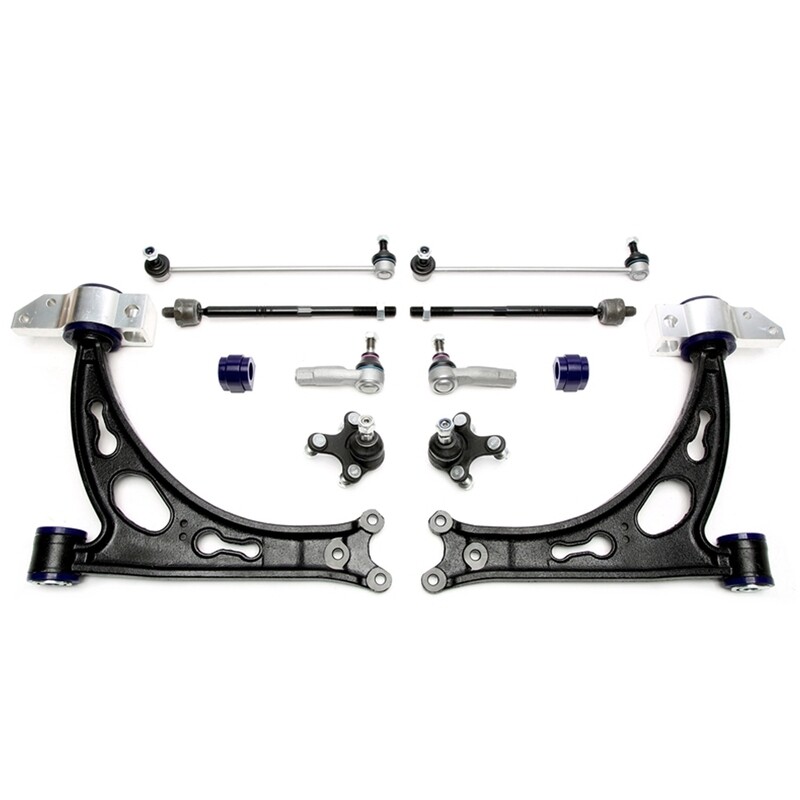 4 bracci Anteriori Rinforzati in Poliuretano TA Technix Braccio trasversale con boccole in PU VW Golf V + VI / AUDI / SEAT / SKODA / Vw