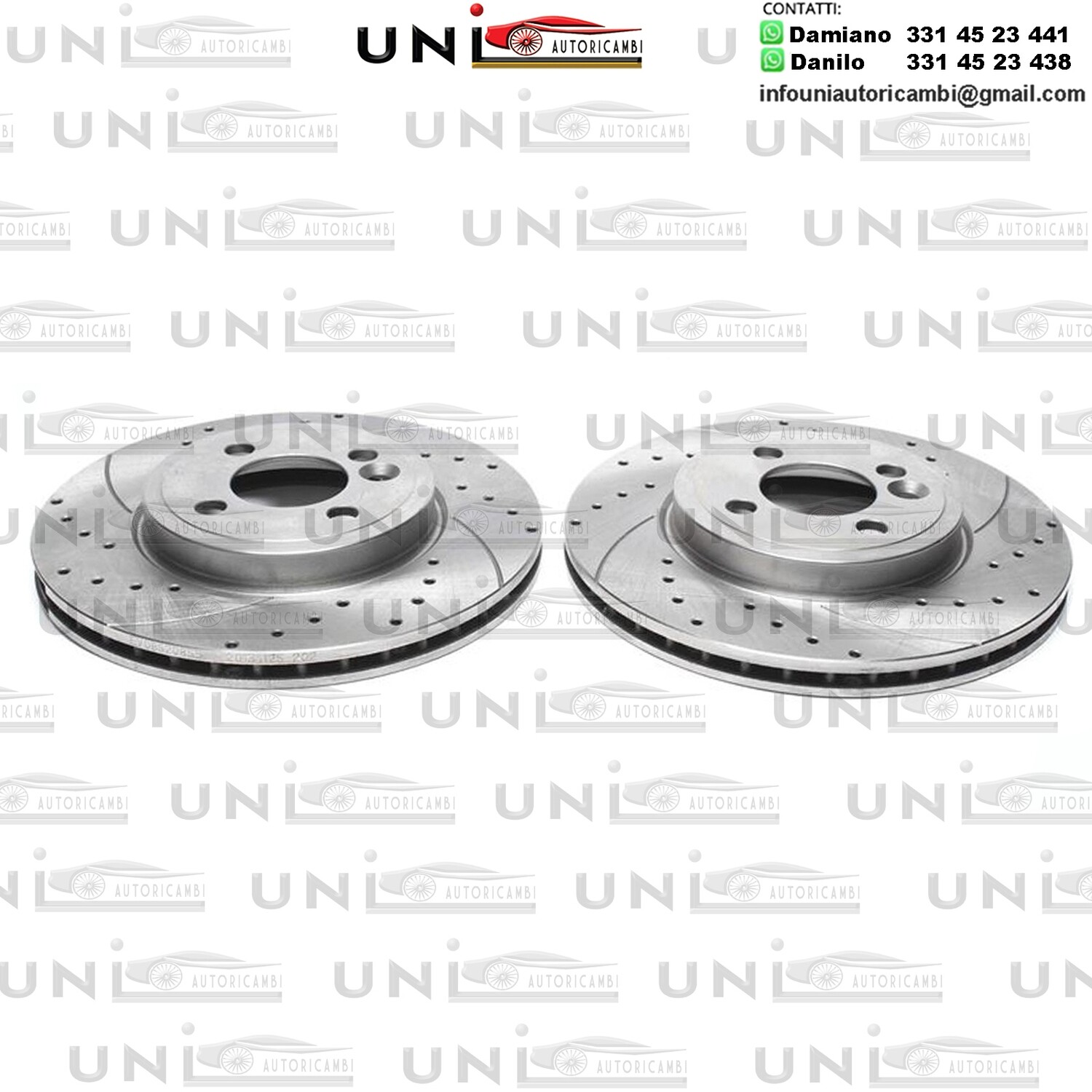 2X Dischi Sportivi Anteriori Baffati Forati Mini One R56 /Cooper R55 /R56 /R57 /R58 /R59