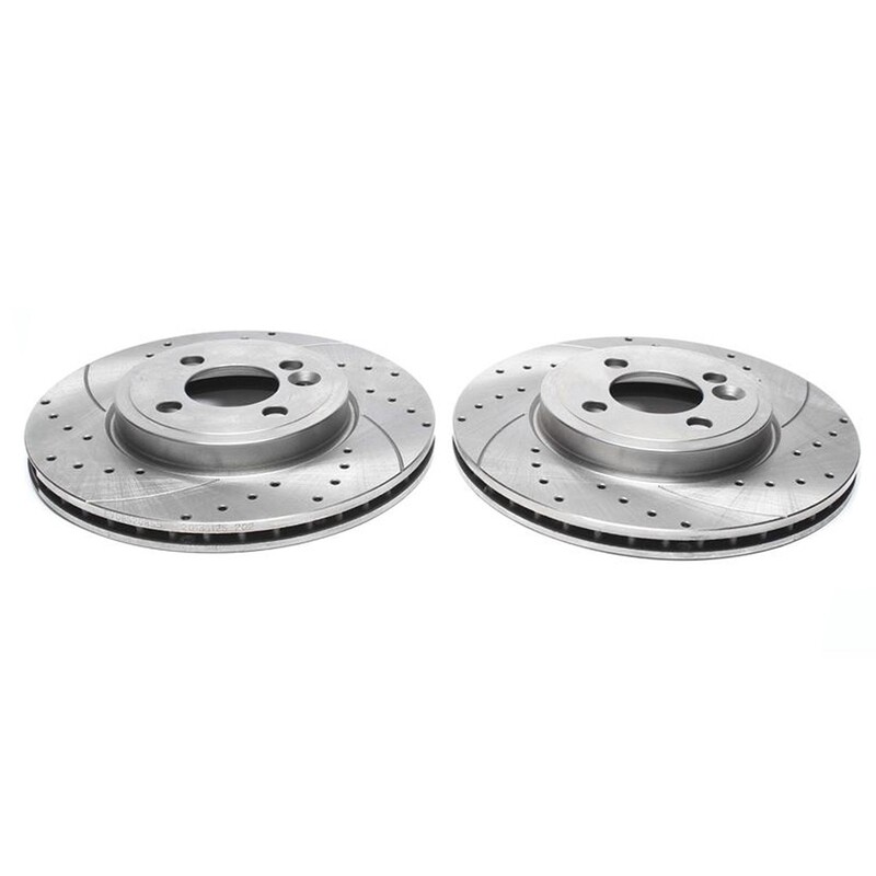 2X Dischi Sportivi Anteriori Baffati Forati Mini One R56 /Cooper R55 /R56 /R57 /R58 /R59