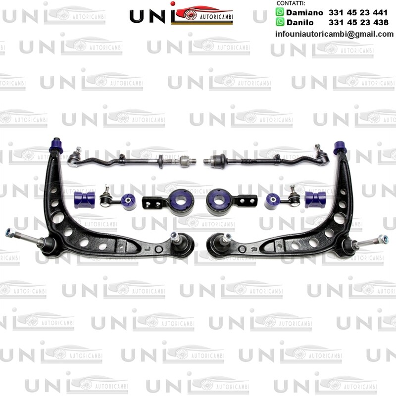 4 bracci Anteriori Rinforzati in Poliuretano TA Technix Braccio trasversale con boccole eccentriche in PU BMW Serie 3 E30 M3