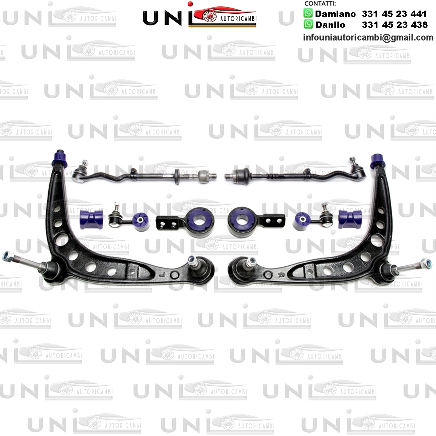 4 bracci Anteriori Rinforzati in Poliuretano TA Technix Braccio trasversale con boccole eccentriche in PU BMW Serie 3 E30 M3