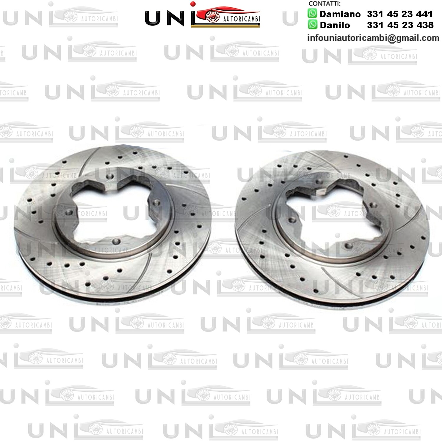 2X Dischi Sportivi Anteriori Baffati Forati Honda Accord IV / Accord IV Coupe / Accord V / Rover 600