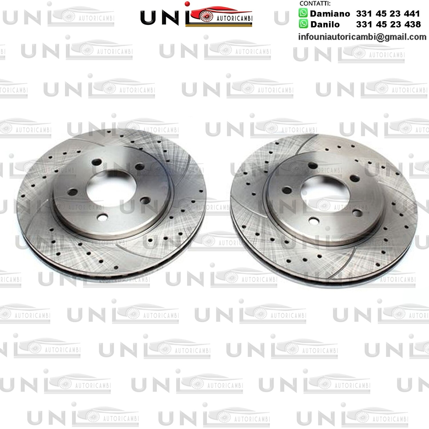 2X Dischi Sportivi Anteriori Baffati Forati Chrysler Voyager III (GS) da 01.1995 a 03.2001