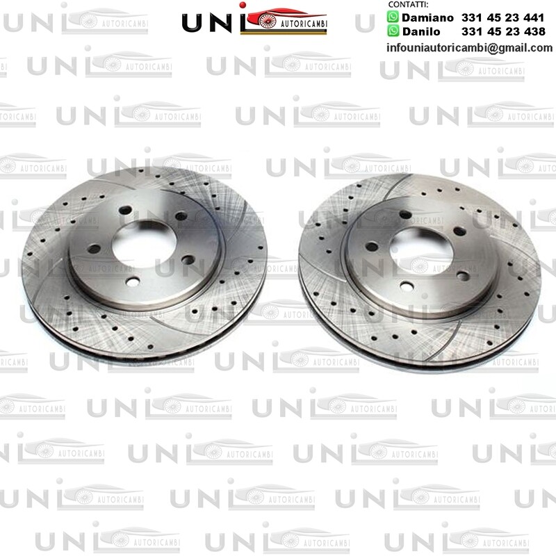 2X Dischi Sportivi Anteriori Baffati Forati Chrysler Voyager III (GS) da 01.1995 a 03.2001