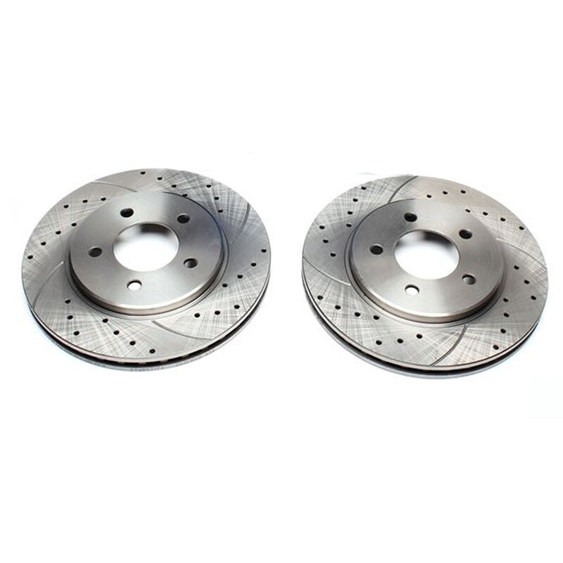 2X Dischi Sportivi Anteriori Baffati Forati Chrysler Voyager III (GS) da 01.1995 a 03.2001
