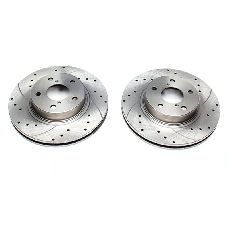 2X Dischi Sportivi Autoventilati Anteriori Baffati Forati passend für Subaru Impreza Coupe / Impreza Stufenheck / Impreza Station Wagon Impreza Schrägheck / Legacy I / Legacy I Station Wagon / Legacy