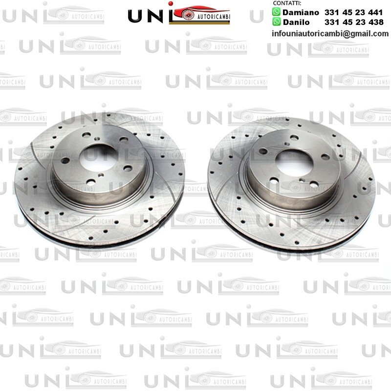 2X Dischi Sportivi Autoventilati Anteriori Baffati Forati passend für Subaru Impreza Coupe / Impreza Stufenheck / Impreza Station Wagon Impreza Schrägheck / Legacy I / Legacy I Station Wagon / Legacy