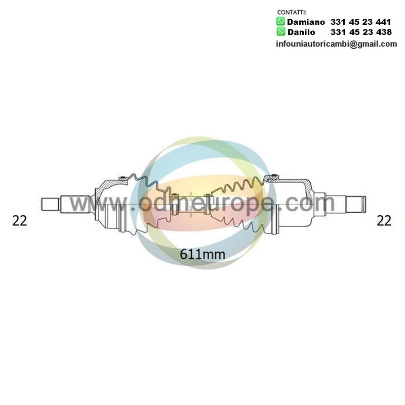 SEMIASSE/ALBERO MOTORE CAMBIO MANUALE ASSALE ANTERIORE SX PER: FIAT PUNTO (188_) DAL 1999 - / PUNTO Van (188_) DAL 2000 -