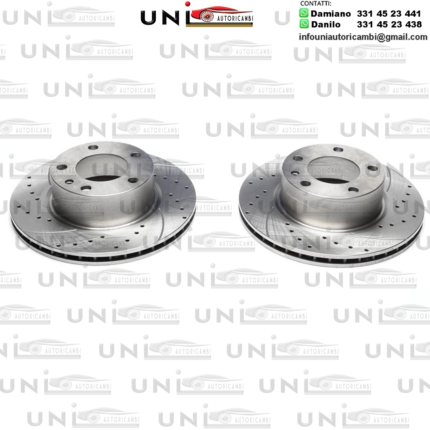 2X Dischi Sportivi Anteriori Baffati Forati Alpina B6 da 1978 a 1981/BMW Serie 5 E28 518 da 1981 a 1984