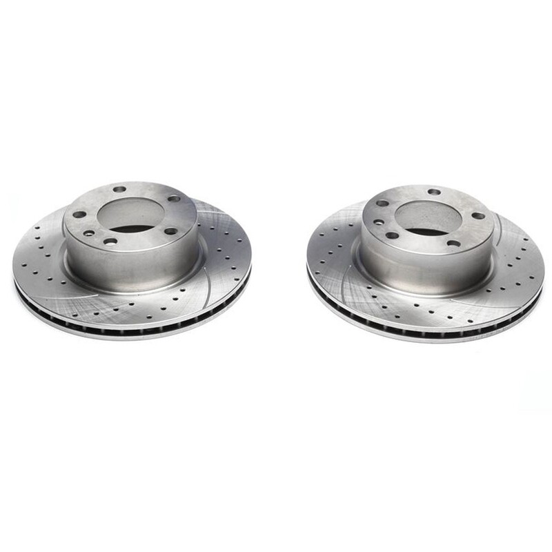 2X Dischi Sportivi Anteriori Baffati Forati Alpina B6 da 1978 a 1981/BMW Serie 5 E28 518 da 1981 a 1984