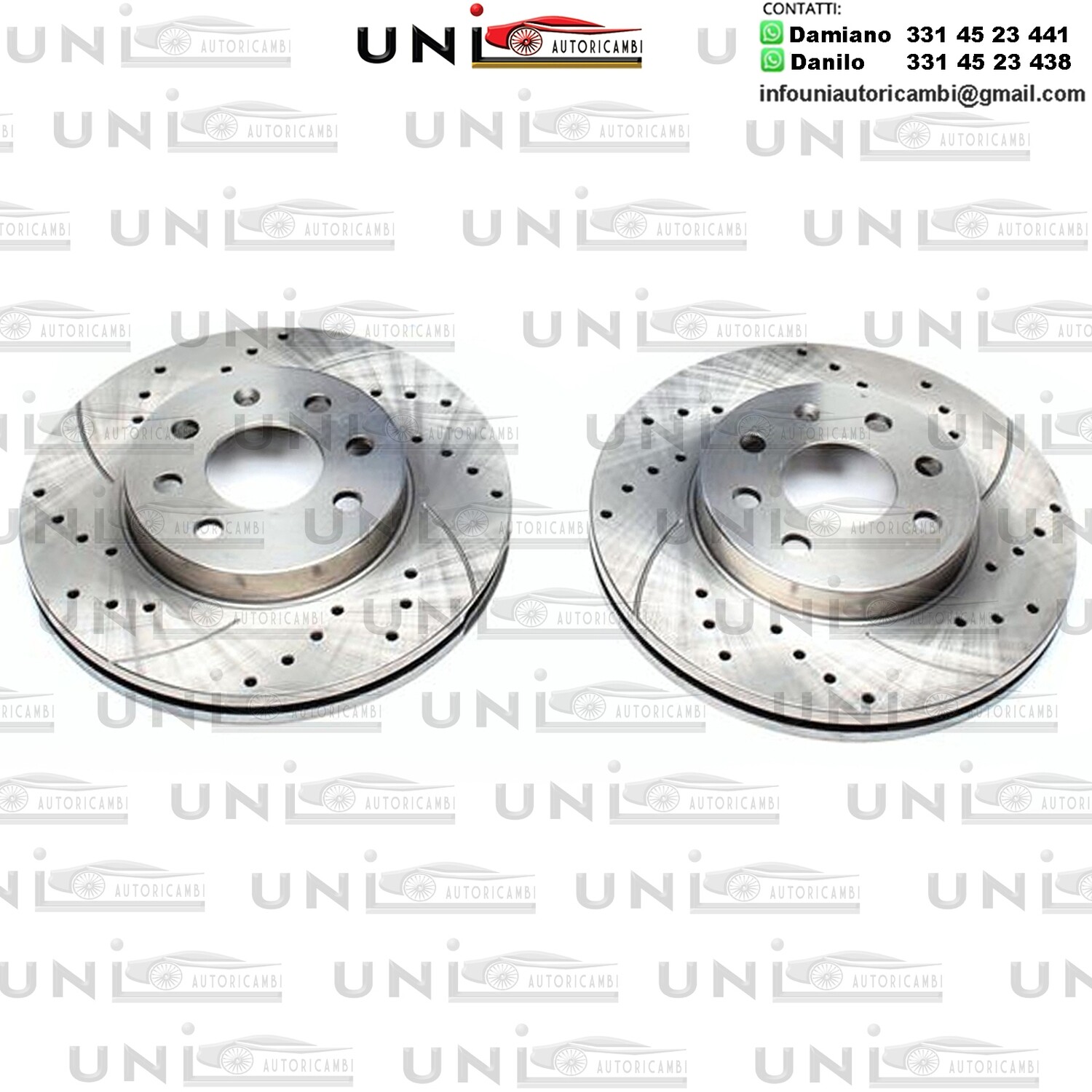 2X Dischi Sportivi Anteriori Baffati Forati Land Rover Range Rover II (LP) da 07.1994 a 03.2002