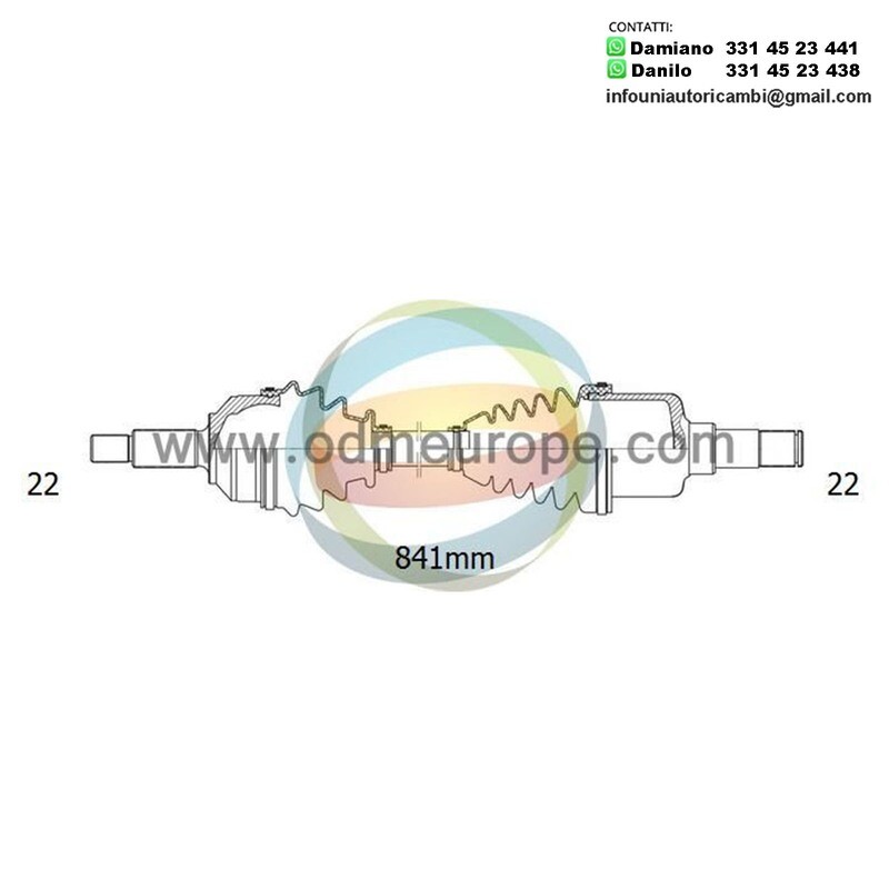 SEMIASSE/ALBERO MOTORE CAMBIO VELOCITÀ MANUALE ASSALE ANTERIORE DX PER: FIAT PUNTO (188_) DAL 1999 - / PUNTO Van (188_) DAL 2000 -