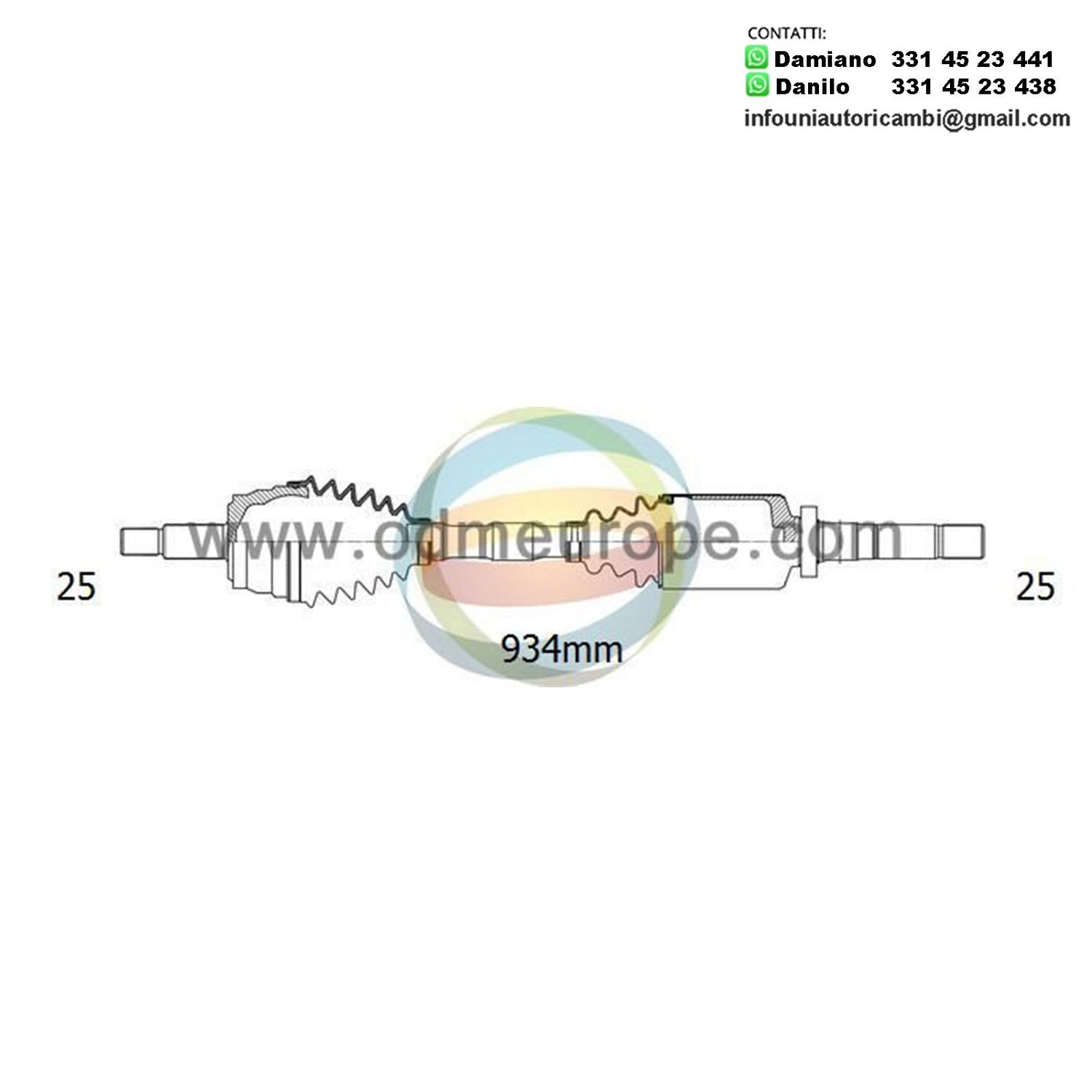 SEMIASSE/ALBERO MOTORE CAMBIO VELOCITÀ MANUALE ASSALE ANTERIORE DX PER: ALFA ROMEO 156 (932_) / 156 Sportwagon (932_) DAL 1997 - / LANCIA LYBRA (839_) / LYBRA SW (839_) DAL 1999 -