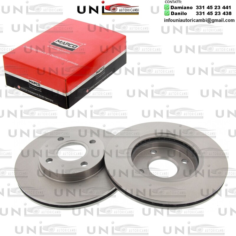 2 Dischi freno ANTERIORI FORD COURIER / FIESTA / IV / V / FOCUS /  FUSION / PUMA / STREET KA / MAZDA 121 III / 2