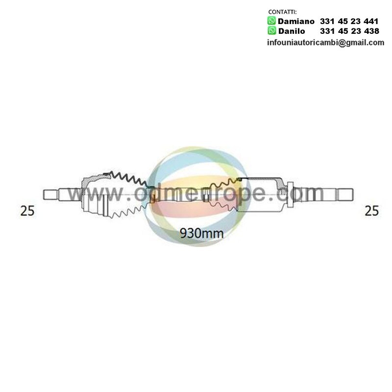 SEMIASSE/ALBERO MOTORE CAMBIO VELOCITÀ MANUALE ASSALE ANTERIORE DX PER: FIAT BRAVO II (198_) DAL 2006 -