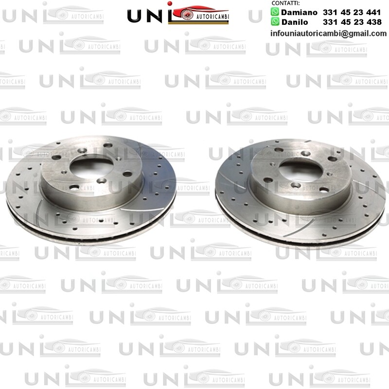 2X Dischi Sportivi Autoventilati Anteriori Baffati Forati passend für Suzuki Swift II Stufenheck / Swift II Schrägheck