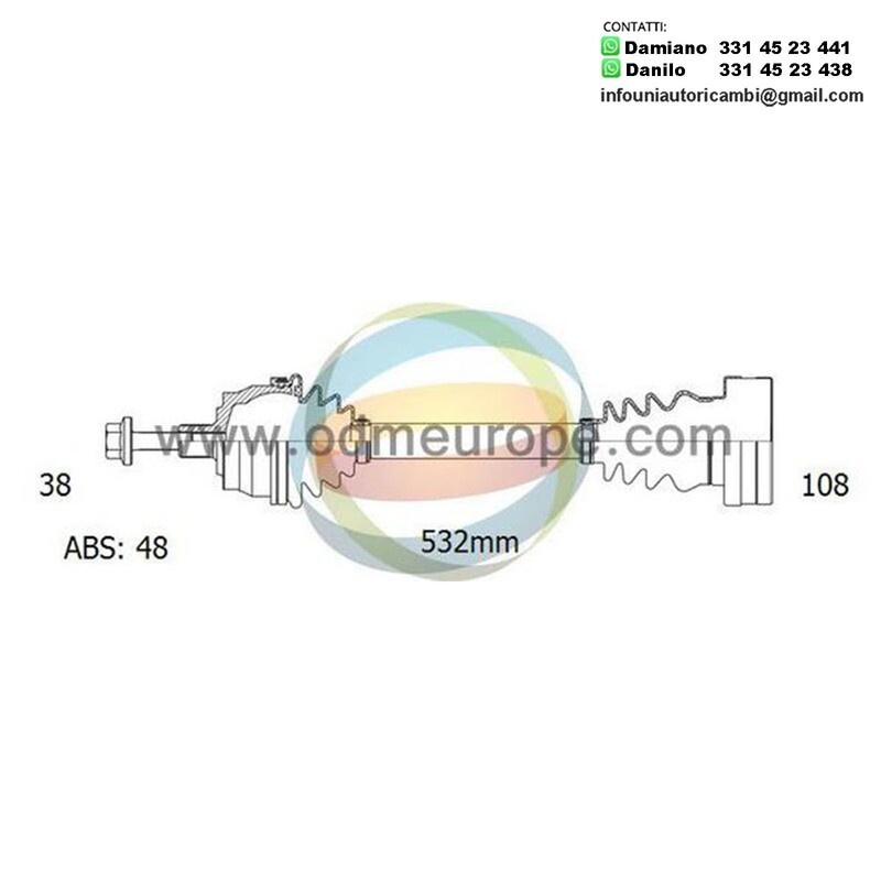 SEMIASSE AUTOMATICO ANTERIORE SINISTRO Volkswagen Transporter Mk4 da 1990 a 2003