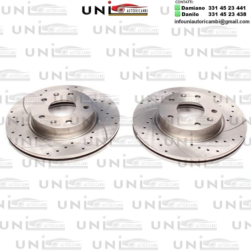 2X Dischi Sportivi Anteriori Baffati Forati Land Rover Freelander (LN) da 11.2000 a 10.2006