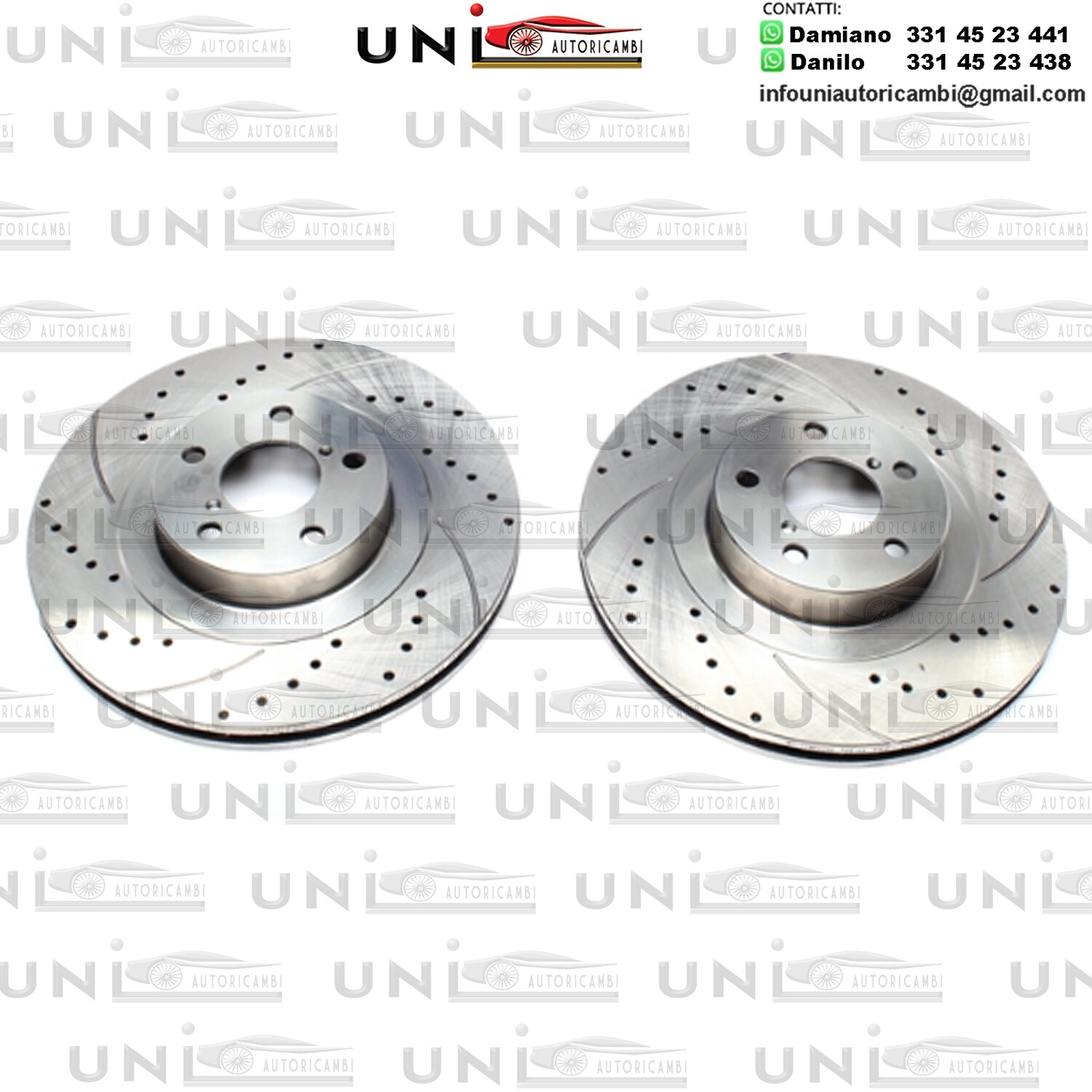 2X Dischi Sportivi Autoventilati Anteriori Baffati Forati Subaru BRZ / Forester / Impreza / Legacy IV+V / Outback / XV