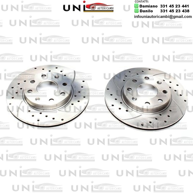 2X Dischi Sportivi Anteriori Baffati Forati Chevrolet Aveo Schrägheck/Aveo Stufenheck/Kalos Stufenheck/Spark