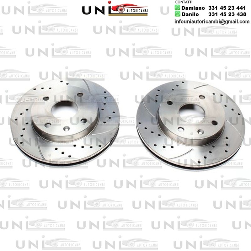 2X Dischi Sportivi Anteriori Baffati Forati Chevrolet /Daewoo Evanda/Lacetti/Nubira Stufenheck/Nubira Kombi