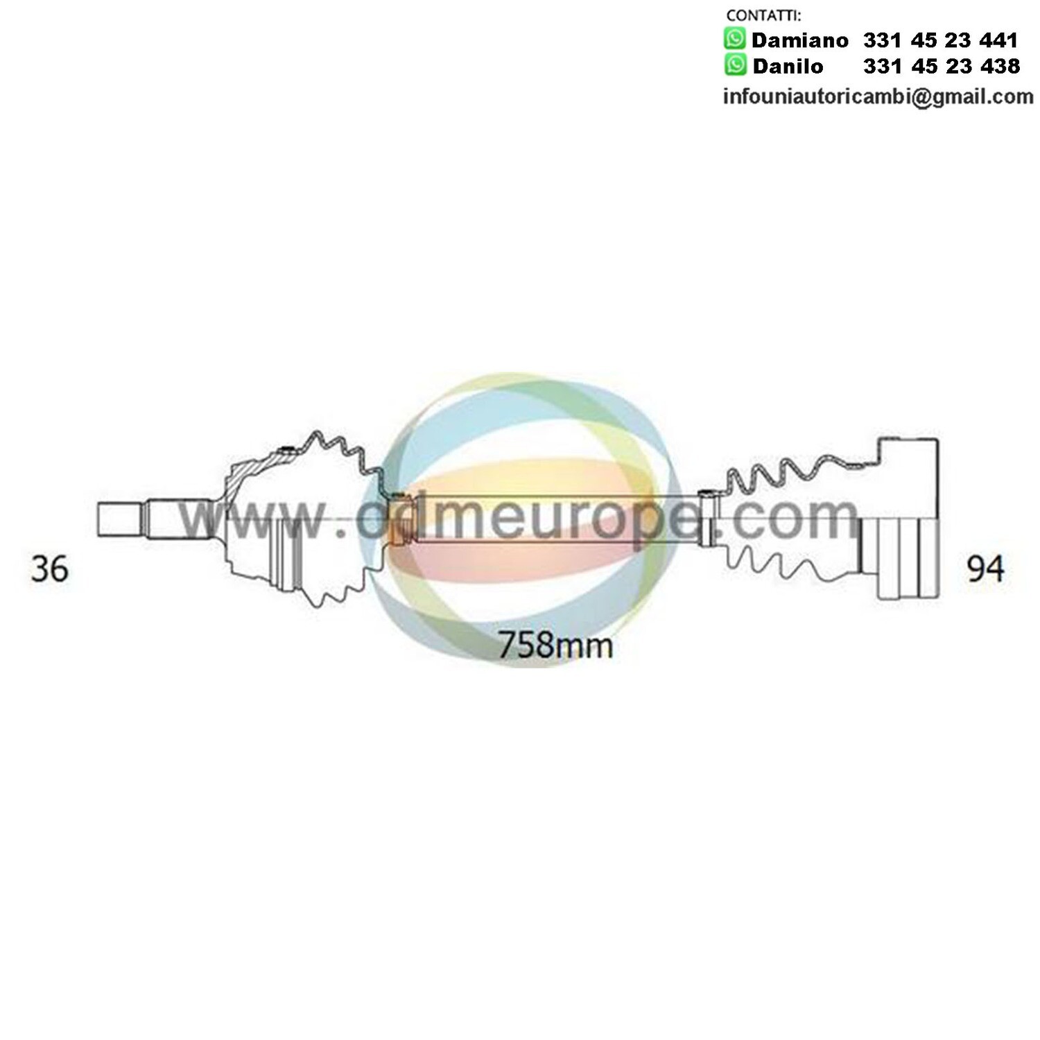 SEMIASSE MANUALE ANTERIORE DESTRO Skoda Fabia I [Combi] da 1999 a 2008