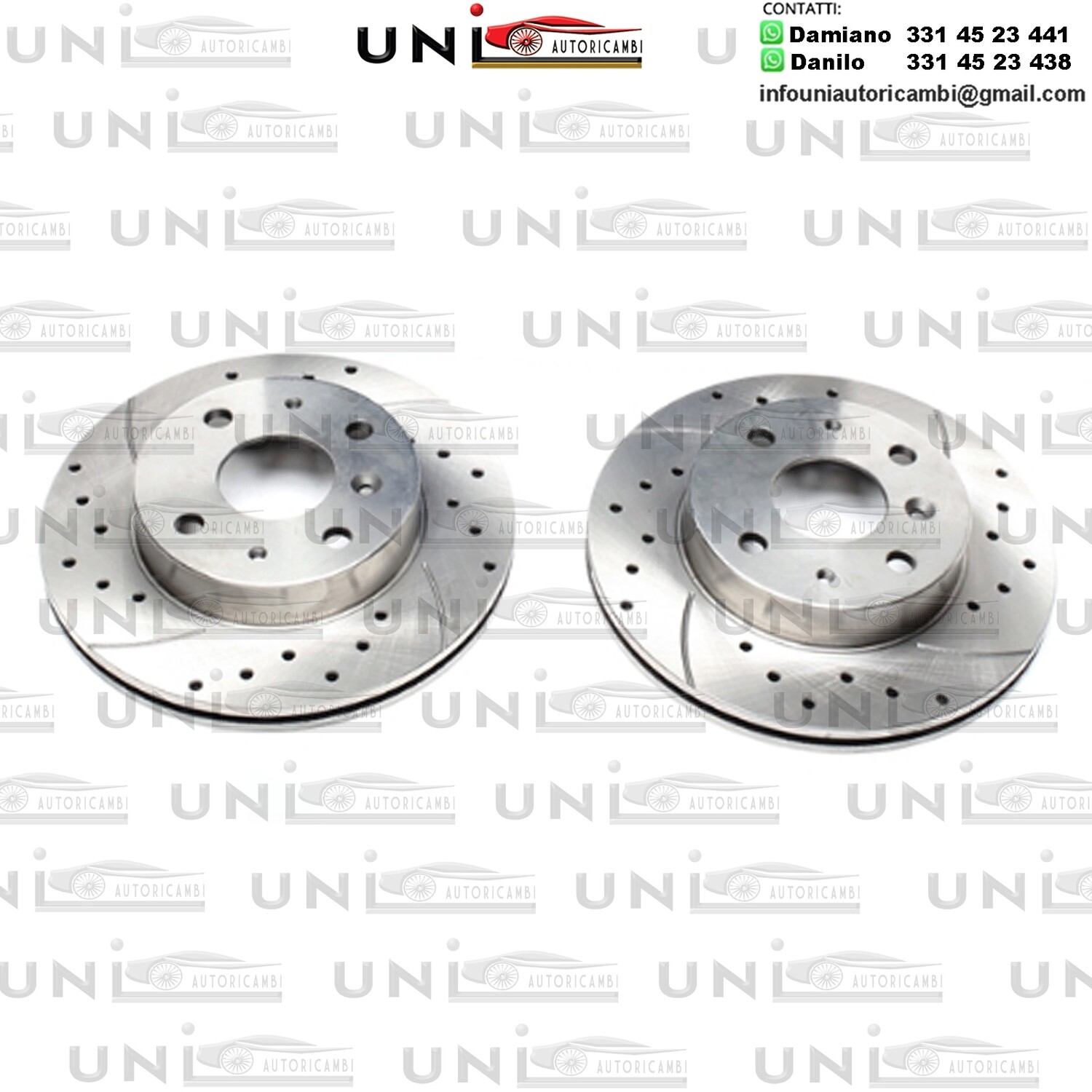 2X Dischi Sportivi Autoventilati Anteriori Baffati Forati passend für Daihatsu Applause I+ II / Charade III+ IV / Charade III + IV Stufenheck / Gran Move