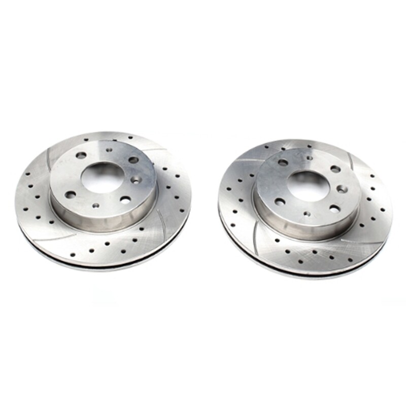 2X Dischi Sportivi Autoventilati Anteriori Baffati Forati passend für Daihatsu Applause I+ II / Charade III+ IV / Charade III + IV Stufenheck / Gran Move