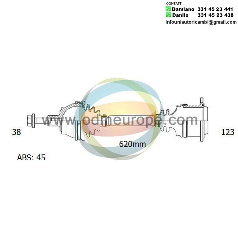 SEMIASSE ANTERIORE DESTRO Audi A4 [Quattro] [8E2, B6] da 2000 a 2009 / Seat Exeo [ST] da 2010 a 2013
