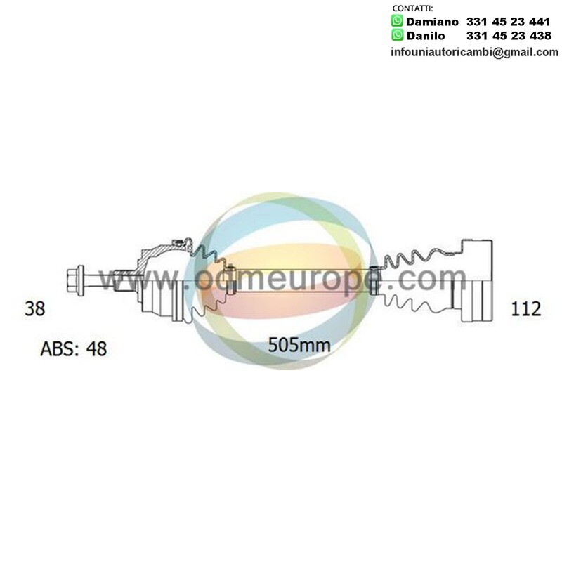 SEMIASSE MANUALE ANTERIORE SINISTRO / DESTRO Ford Galaxy / Seat Alhambra / Volkswagen Sharan da 1995 a 2010