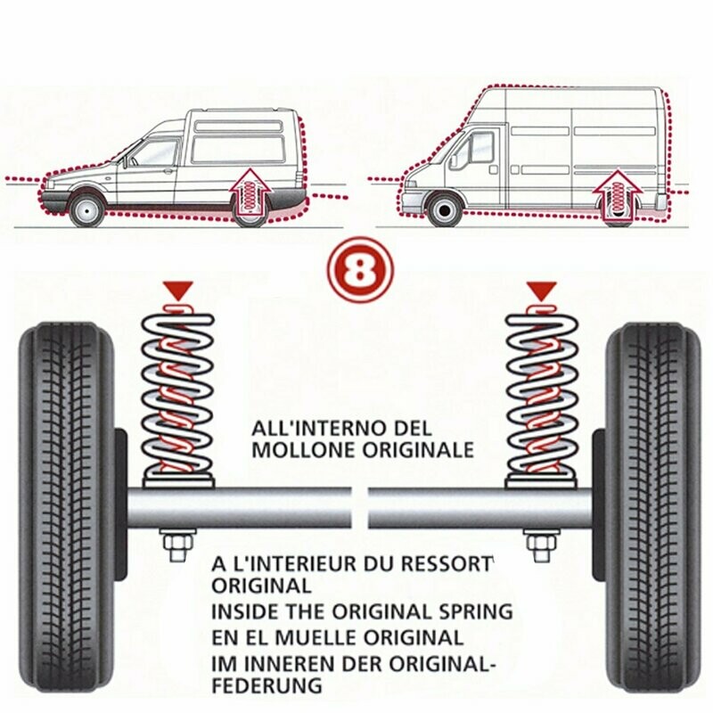 Kit Molle Stabilizzatrici da Carico Posteriori Audi A3 / Seat Toledo / Skoda Octavia Berlina SW / VW Bora Berlina / VW Golf 4 Berlina SW 09.1996 - 05.2005