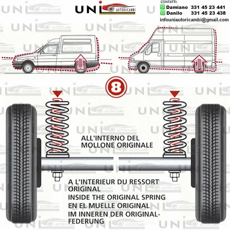 Kit Molle Stabilizzatrici da Carico Posteriori Audi A3 8P1 / Seat Altea, Leon, Toledo 3 5P1, 1P1, 5P2 / Skoda Octavia 2 1Z3 / VW Golf 5 1K1, Passat Berlina / SW 3C2 - 3C5, VW Scirocco 13 da 10.2003 a
