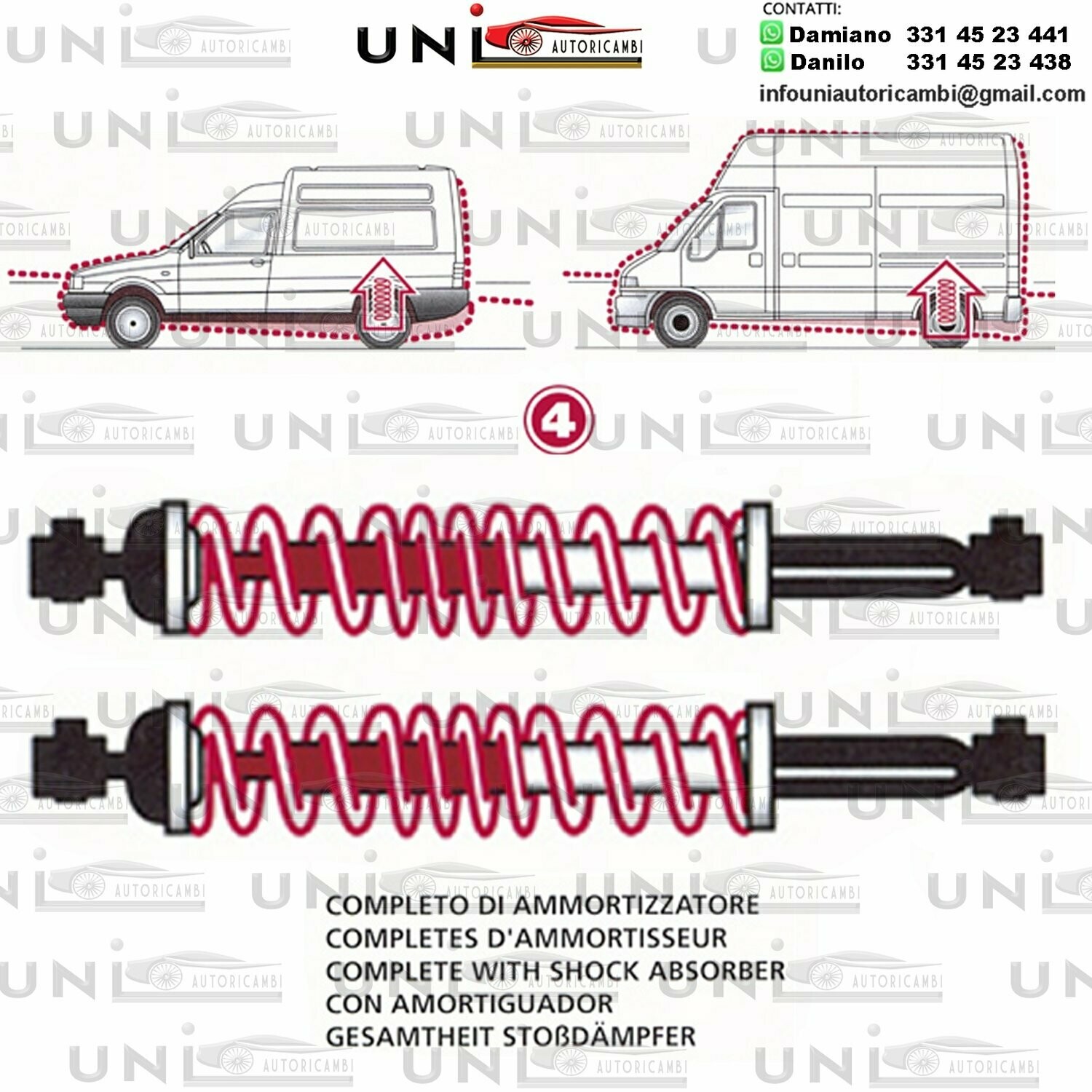 Kit Molle Stabilizzatrici da Carico Posteriori Saab 900 1^ S. - 99 AC4-AM4 da 11.1967 a 06.1993