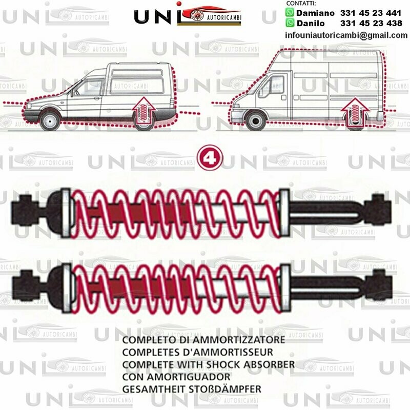 Kit Molle Stabilizzatrici da Carico Posteriori Saab 900 1^ S. - 99 AC4-AM4 da 11.1967 a 06.1993