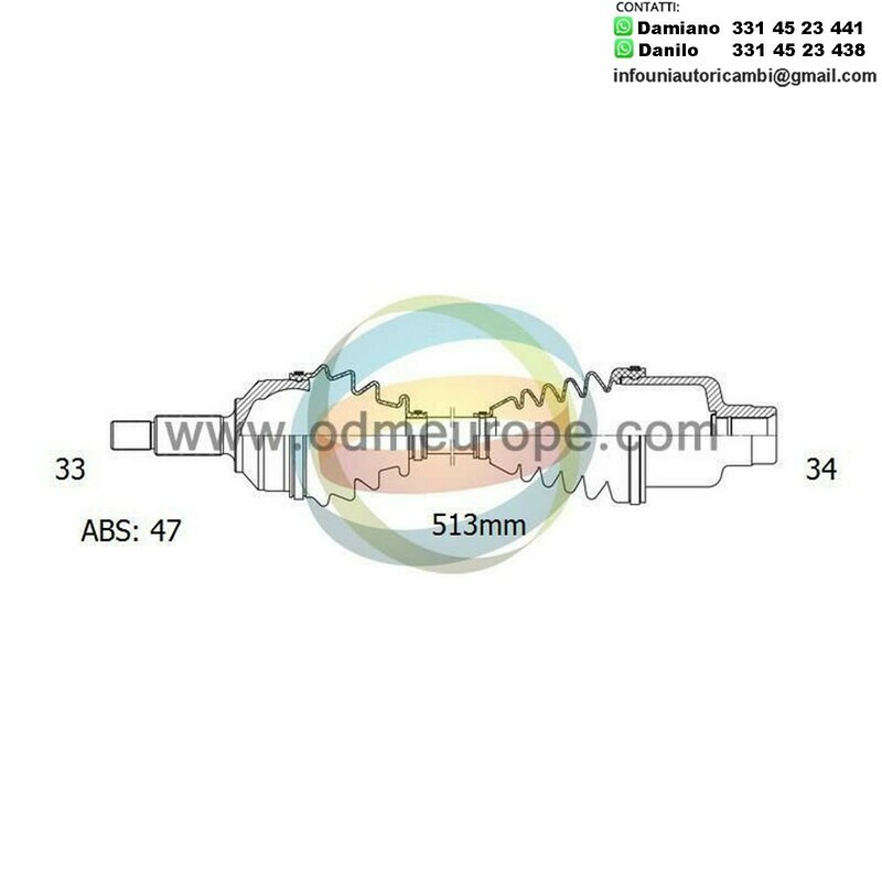 SEMIASSE/ALBERO MOTORE CAMBIO AUTOMATICO ANTERIORE DESTRO Chevrolet Lumina da 1998 / Monte carlo da 1995