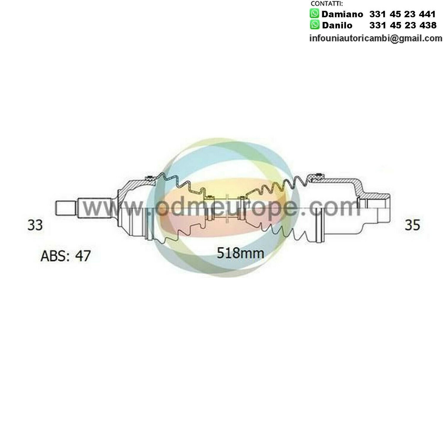 SEMIASSE/ALBERO MOTORE CAMBIO AUTOMATICO ANTERIORE SINISTRO Chevrolet Monte Carlo / Lumina da 1990 a 2000