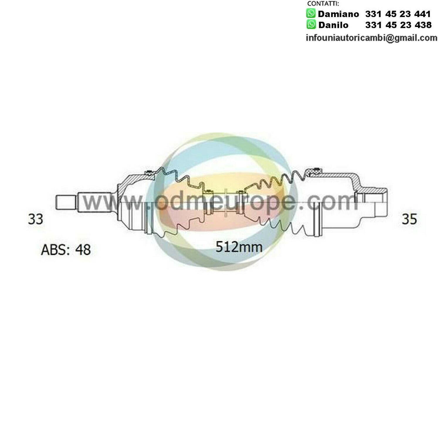 SEMIASSE/ALBERO MOTORE CAMBIO AUTOMATICO / MANUALE ANTERIORE SINISTRO CHEVROLET Beretta da 1987 / Corsica da 1987
