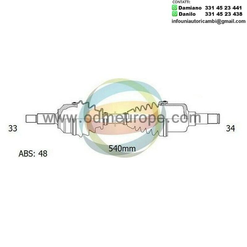 SEMIASSE/ALBERO MOTORE CAMBIO MANUALE / AUTOMATICO ANTERIORE DESTRO Chevrolet Beretta  da 1994 a 1997