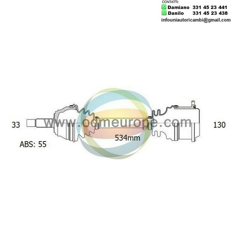 SEMIASSE/ALBERO MOTORE CAMBIO AUTOMATICA ANTERIORE DESTRO Chevrolet Tahoe da 1999 a 2007