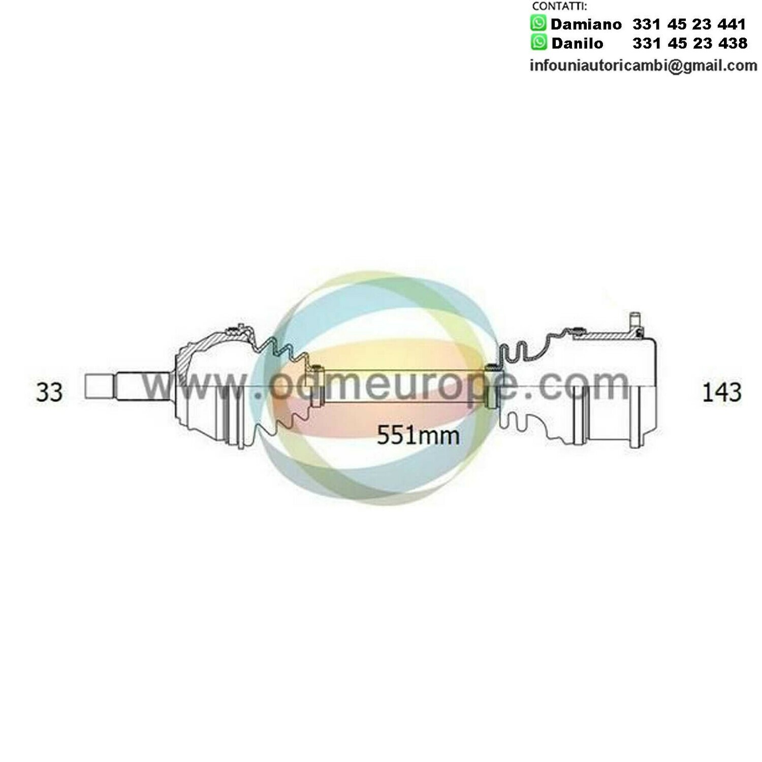 SEMIASSE/ALBERO MOTORE CAMBIO AUTOMATICO ANTERIORE DESTRO Chevrolet Silverado 2500 da 2001 a 2008 / Hummer H2 da 2004 a 2008