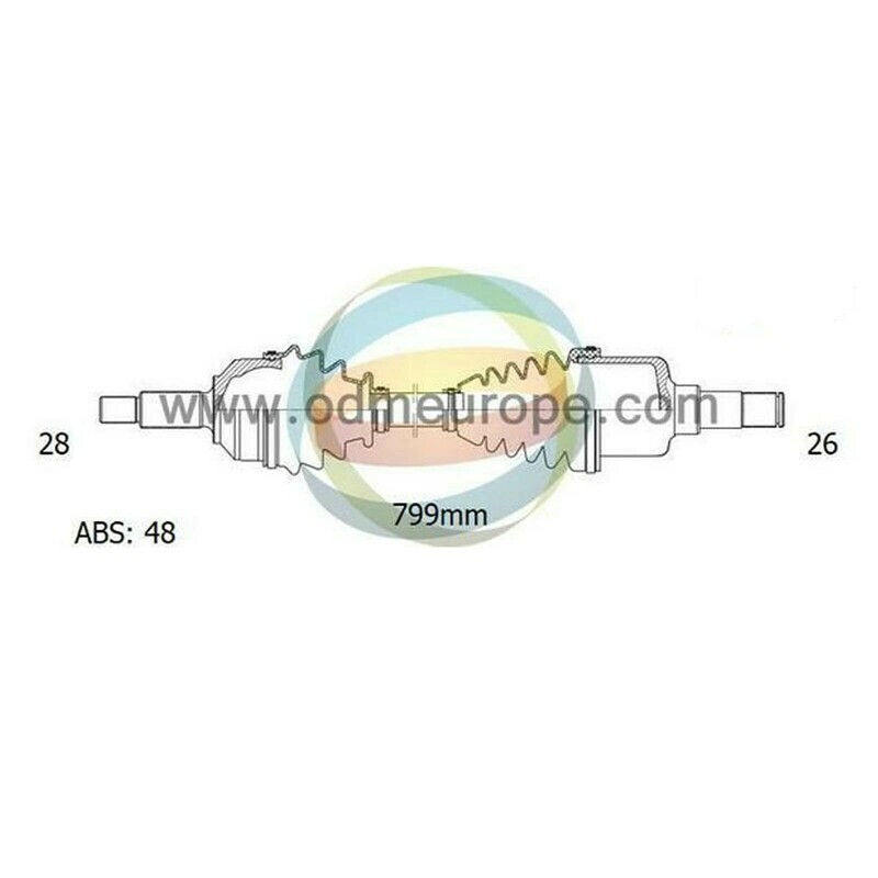 SEMIASSE/ALBERO MOTORE CAMBIO MANUALE ANTERIORE SINISTRO FORD TRANSIT  da 2000 a 2004